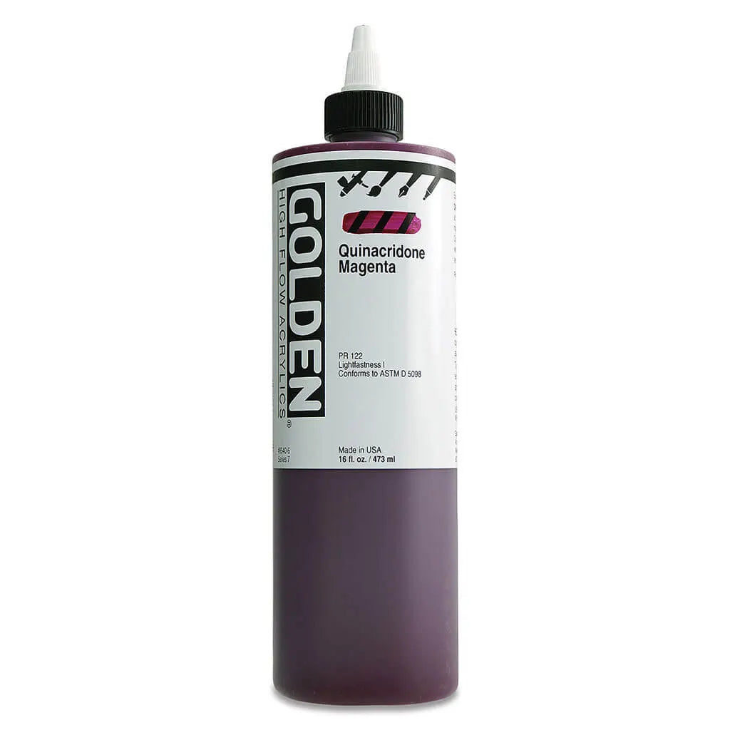 Golden High Flow Acrylic Paint 16oz Quinacridone Magenta S7