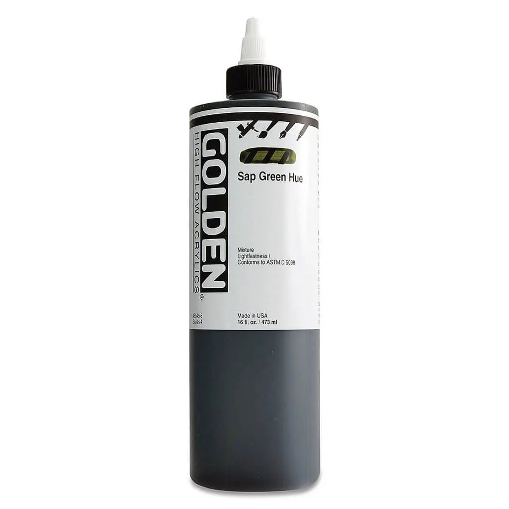 Golden High Flow Acrylic Paint 16oz Sap Green Hue S4