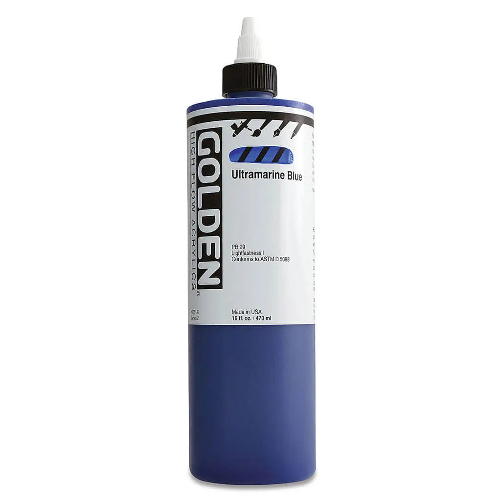 Golden High Flow Acrylic Paint 16oz Ultramarine Blue S2