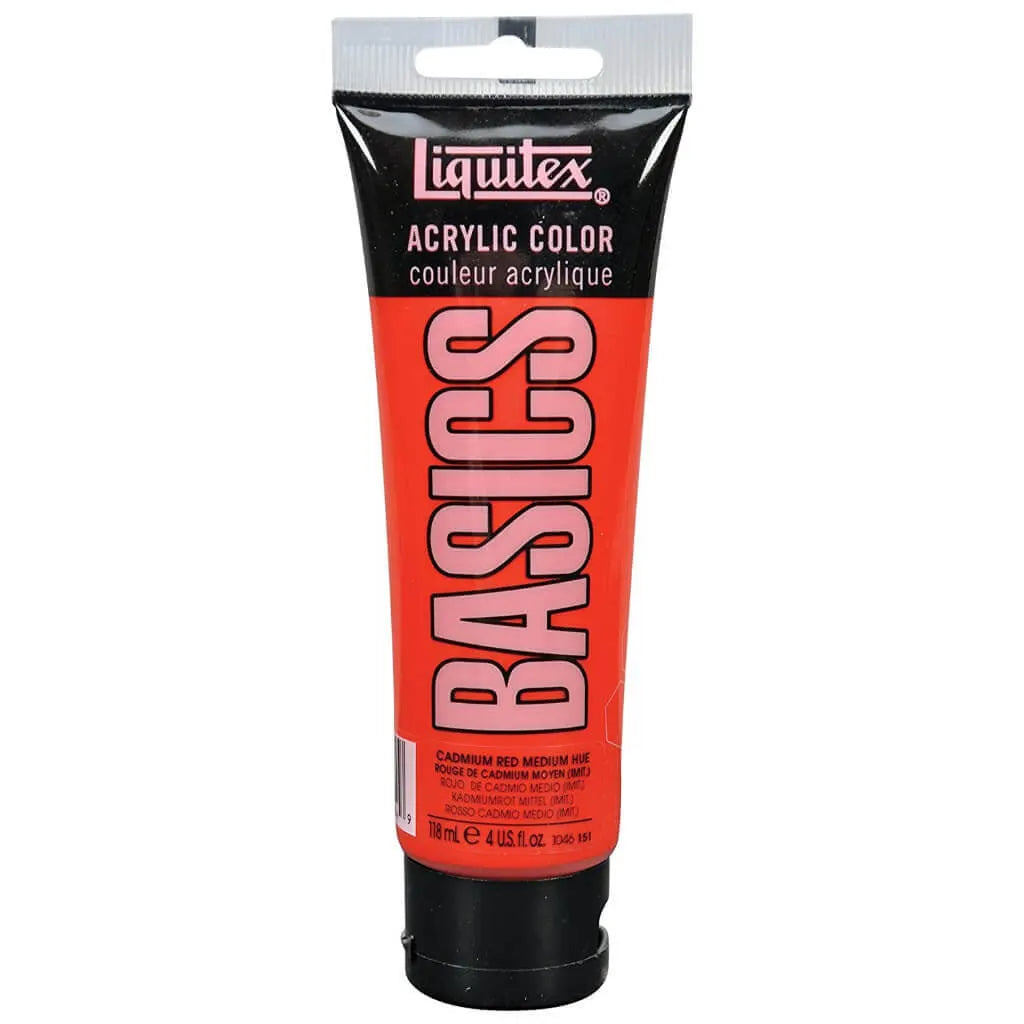 Liquitex Basics Acrylic Color 118ml (4oz) Cadmium Red Medium Hue S1