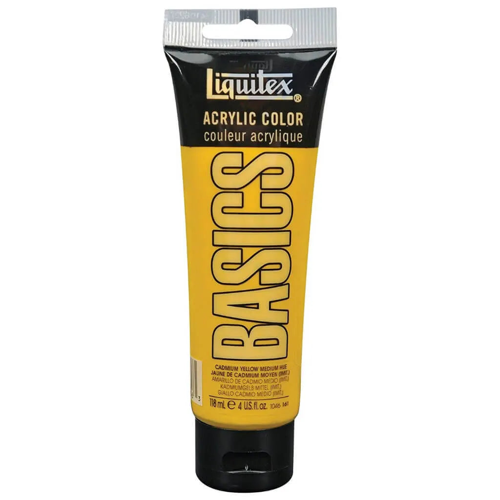 Liquitex Basics Acrylic Color 118ml (4oz) Cadmium Yellow Medium Hue S1