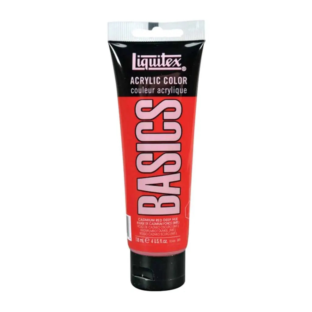 Liquitex Basics Acrylic Color 118ml (4oz) Cadmium Red Deep Hue S1
