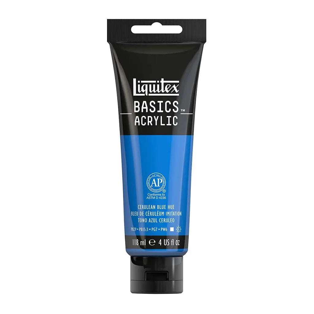 Liquitex Basics Acrylic Color 118ml (4oz) Cerulean Blue Hue S1