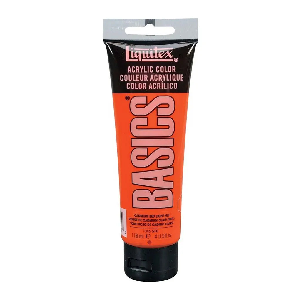 Liquitex Basics Acrylic Color 118ml (4oz) Cadmium Red Light Hue S1