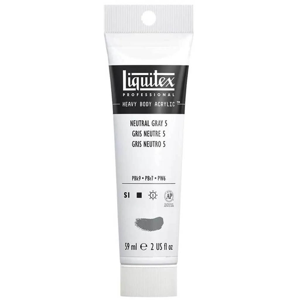 Liquitex Professional Heavy Body Acrylic 59ml (2oz) Neutral Gray 5 Mixing Gray S1