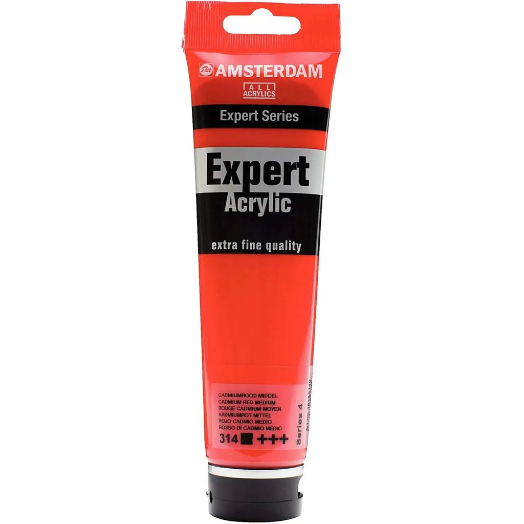 Amsterdam Expert Acrylic Paint Tube 150ml Cadmium Red Medium