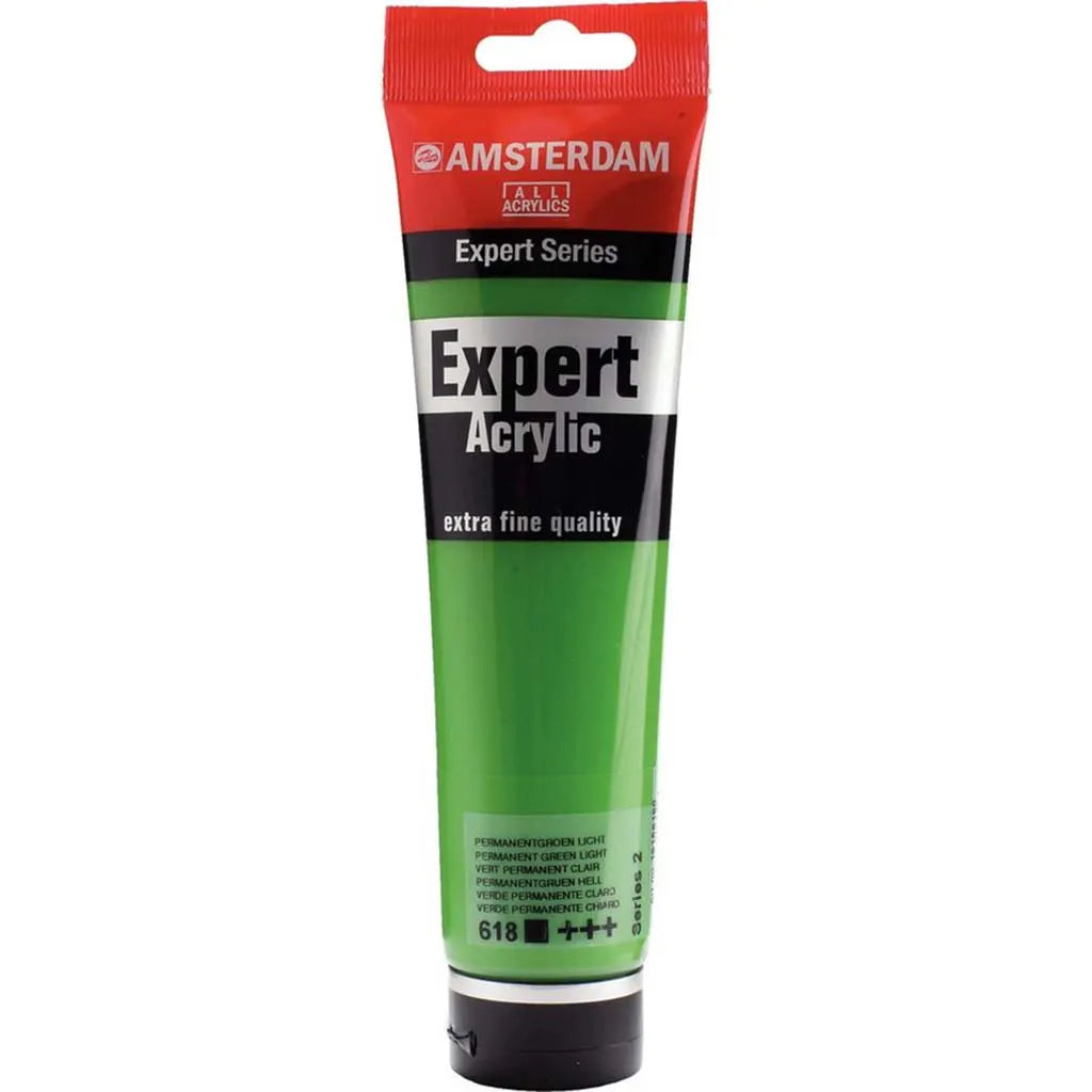 Amsterdam Expert Acrylic Paint Tube 150ml Permanent Green Light