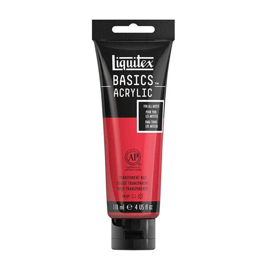 Liquitex Basics Acrylic Color 118ml (4oz) Transparent Red S1