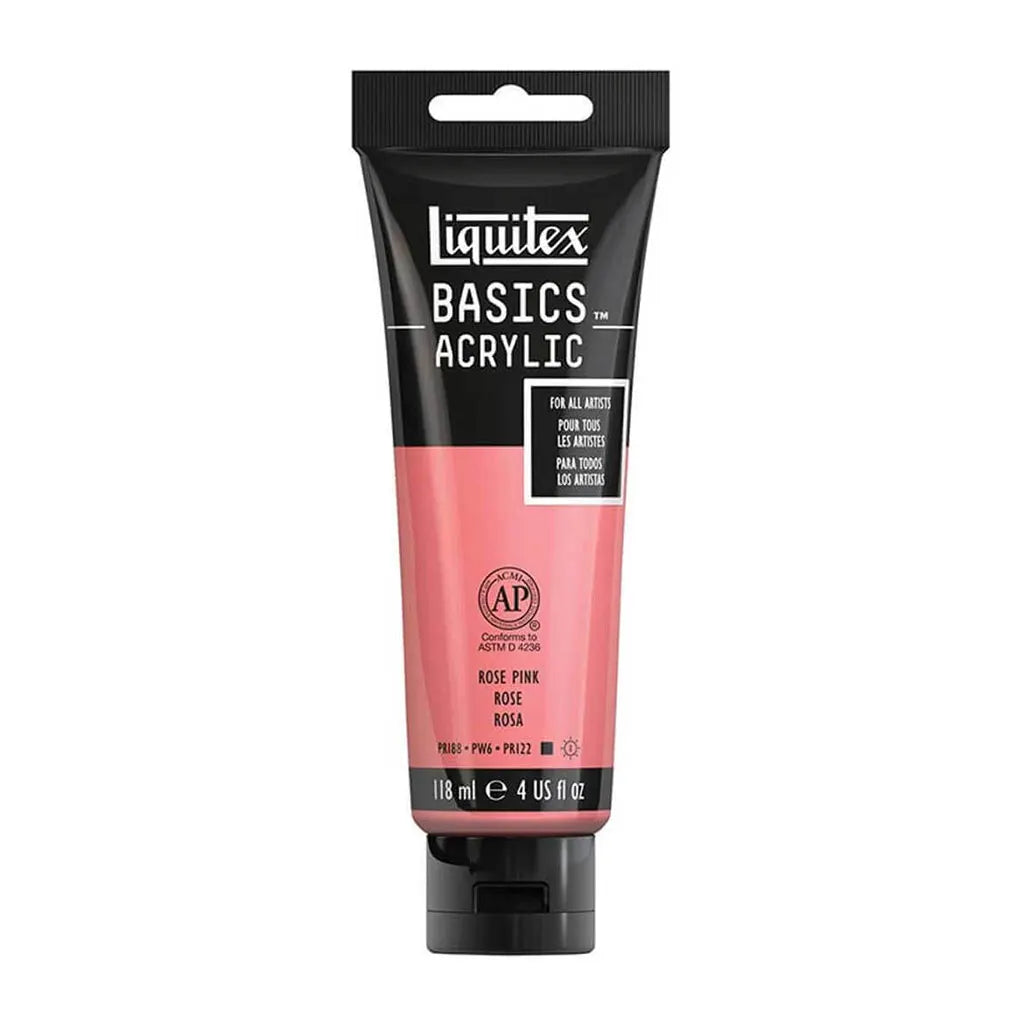 Liquitex Basics Acrylic Color 118ml (4oz) Rose Pink S1