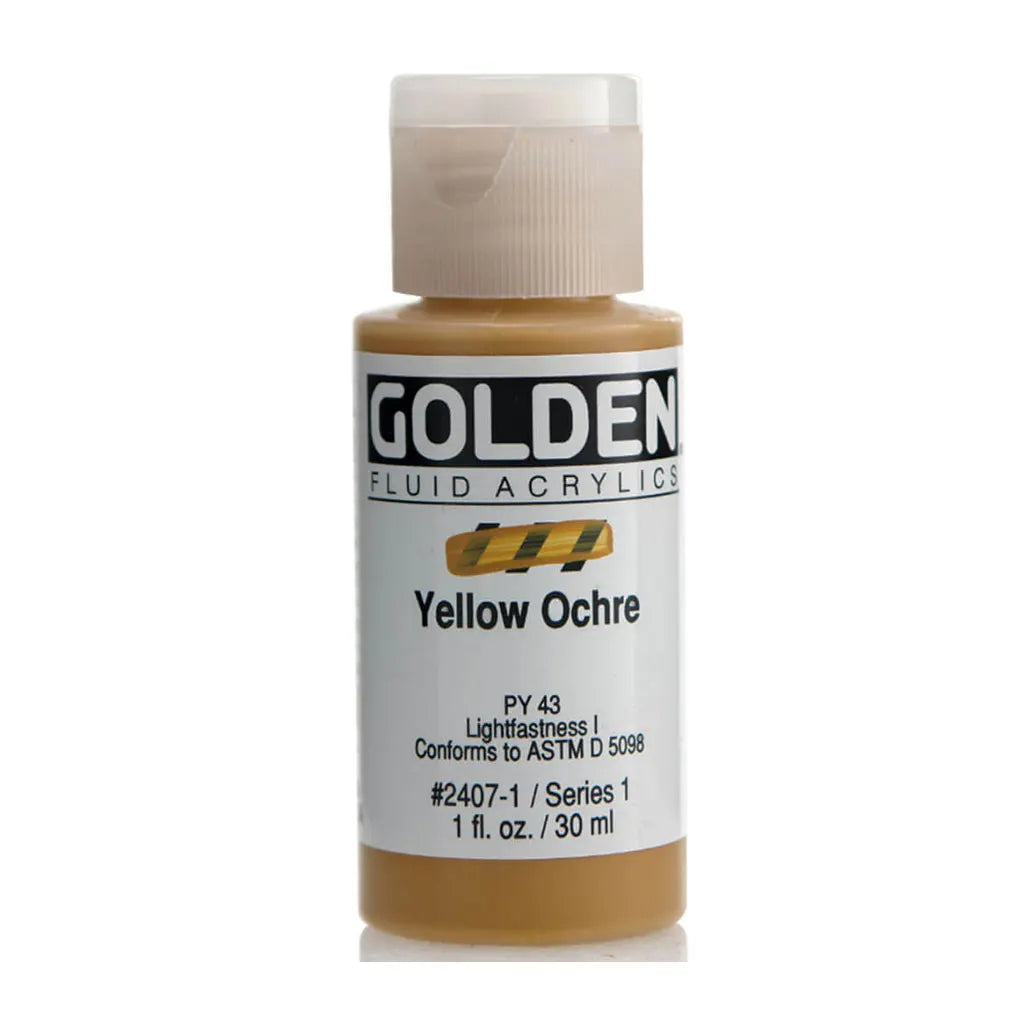 Golden Fluid Acrylic 1oz Yellow Ochre S1
