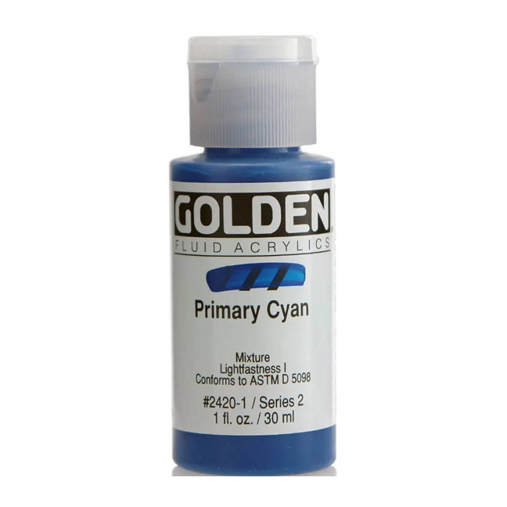 Golden Fluid Acrylic 1oz Primary Cyan S2