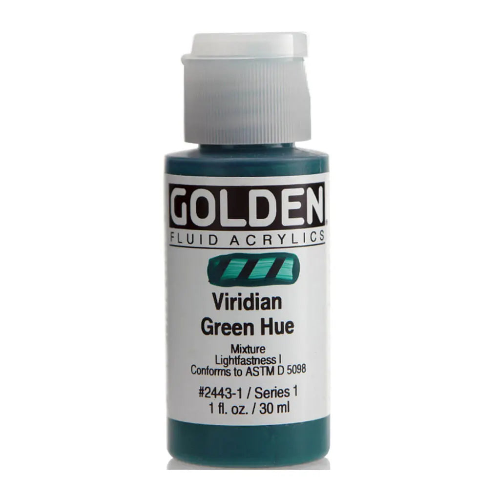 Golden Fluid Acrylic 1oz Viridian Green Hue S1