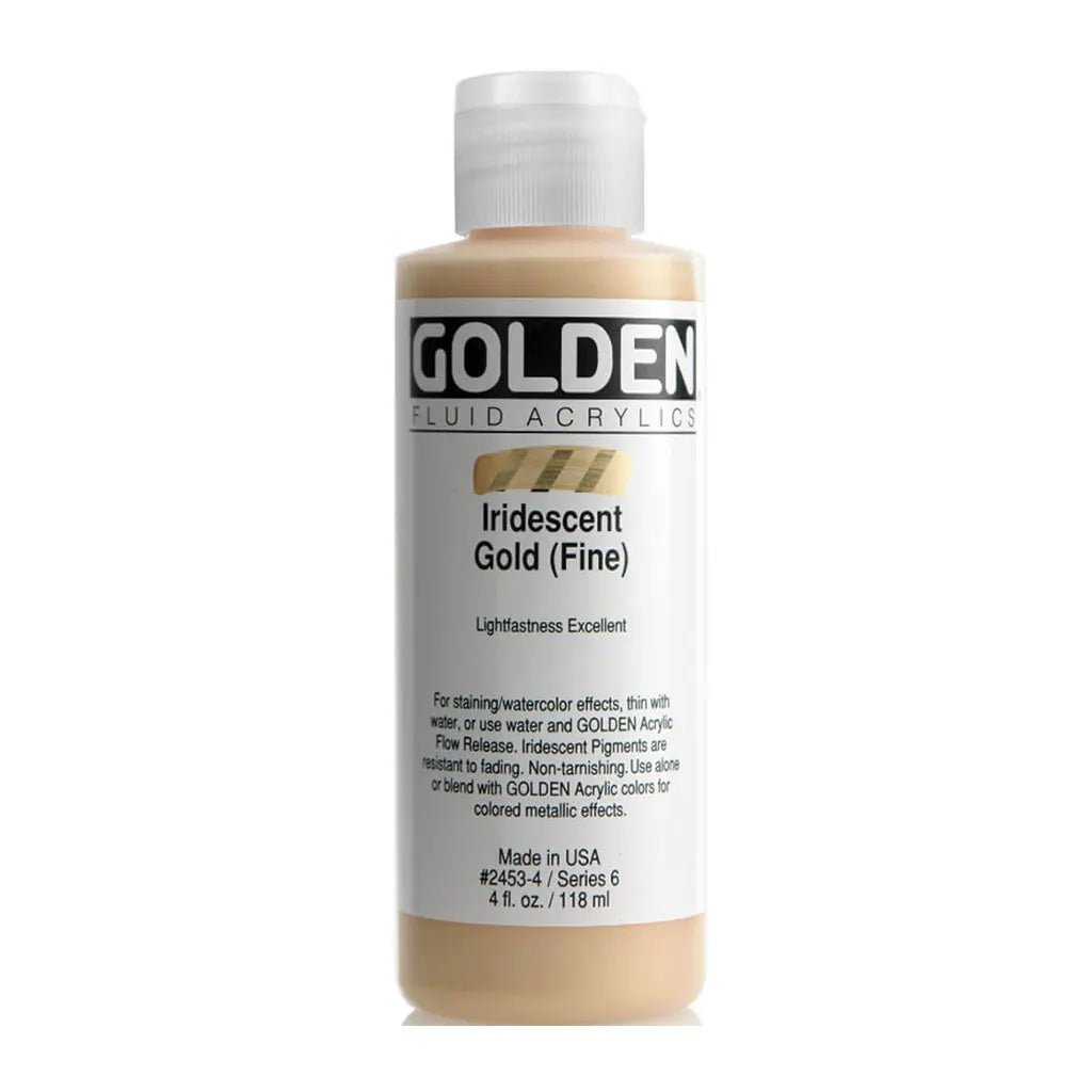 Golden Fluid Acrylic 4oz Iridescent Gold (Fine) S6