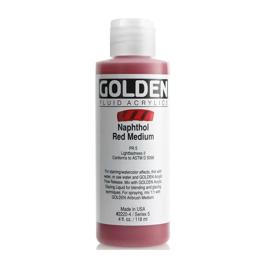 Golden Fluid Acrylic 4oz Naphthol Red Med. S5