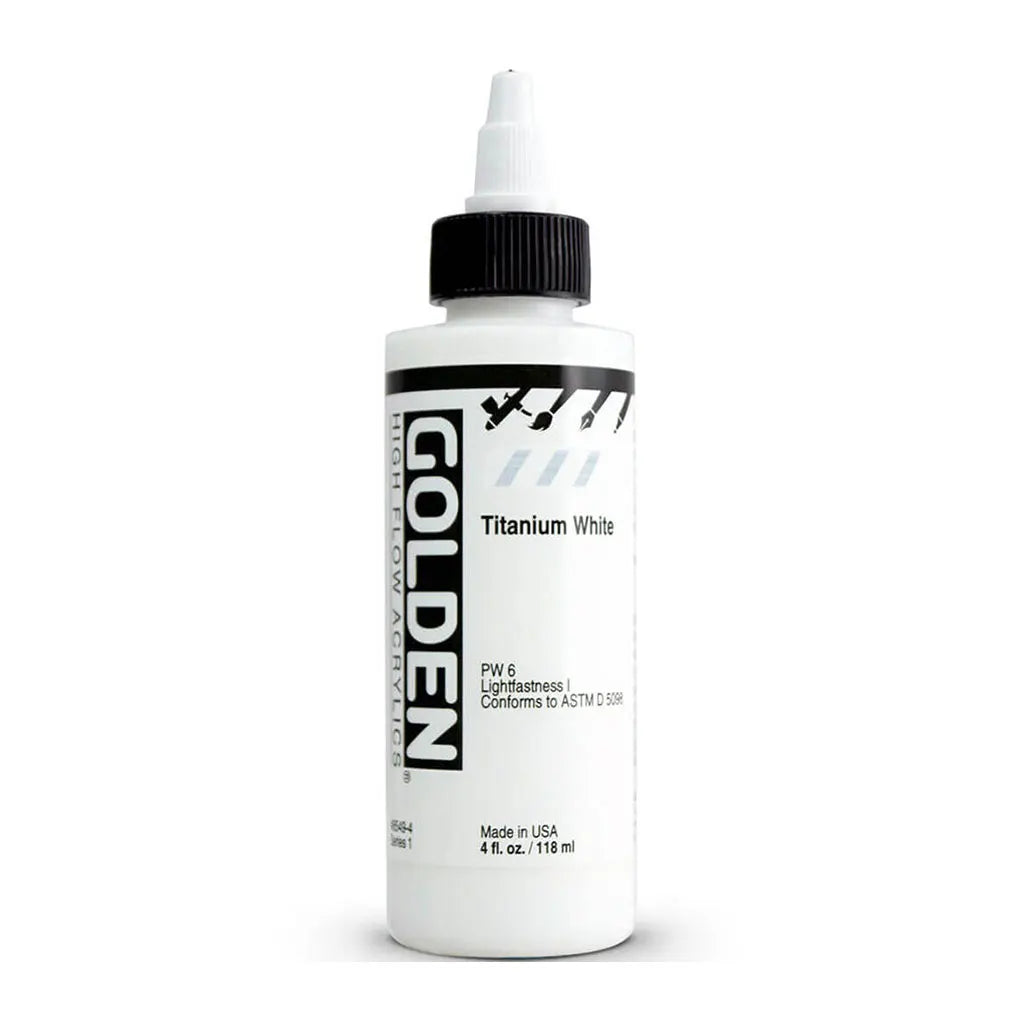Golden High Flow Acrylic Paint 4oz Titanium White S1