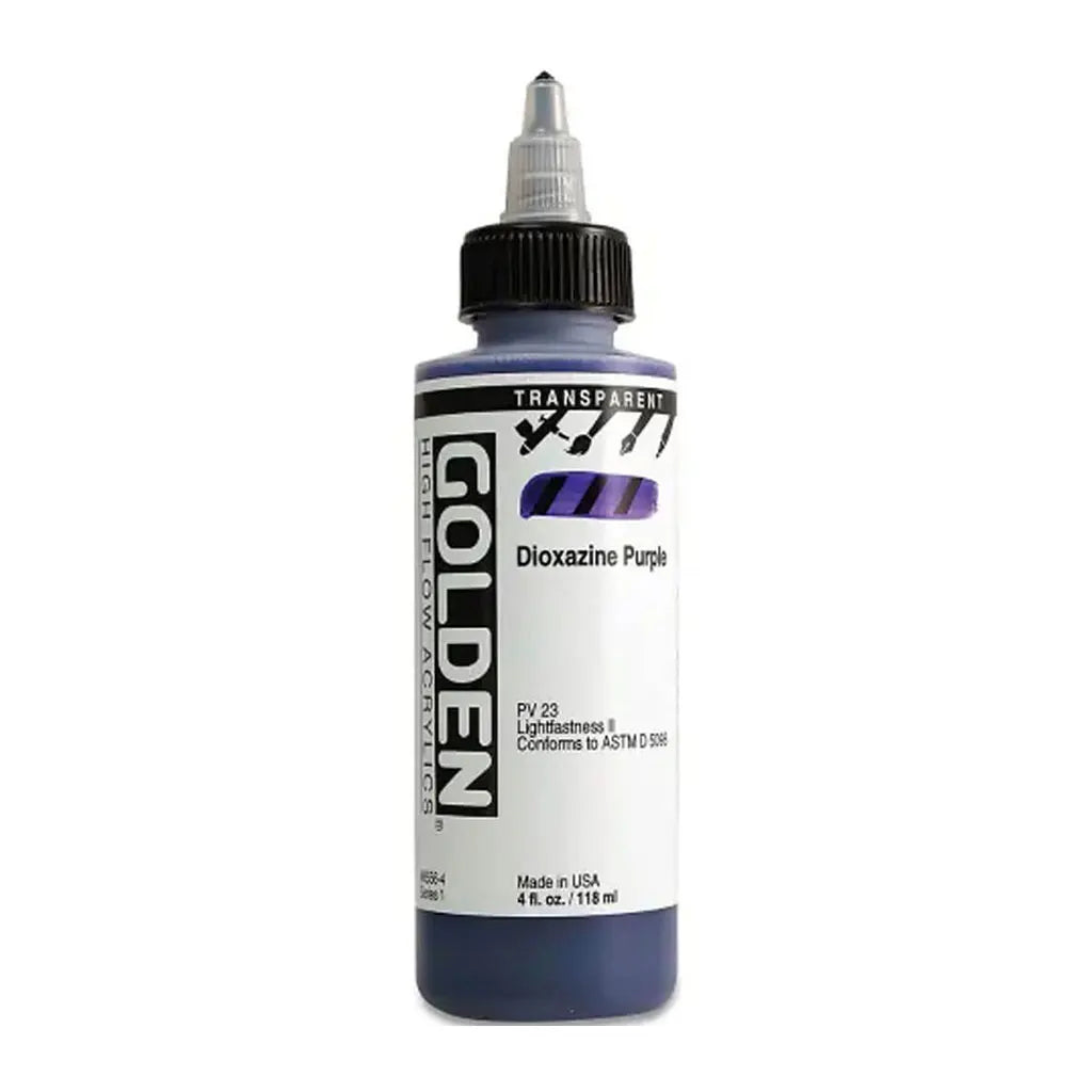 Golden High Flow Acrylic Paint 4oz Transparent DioxazinePurple S1