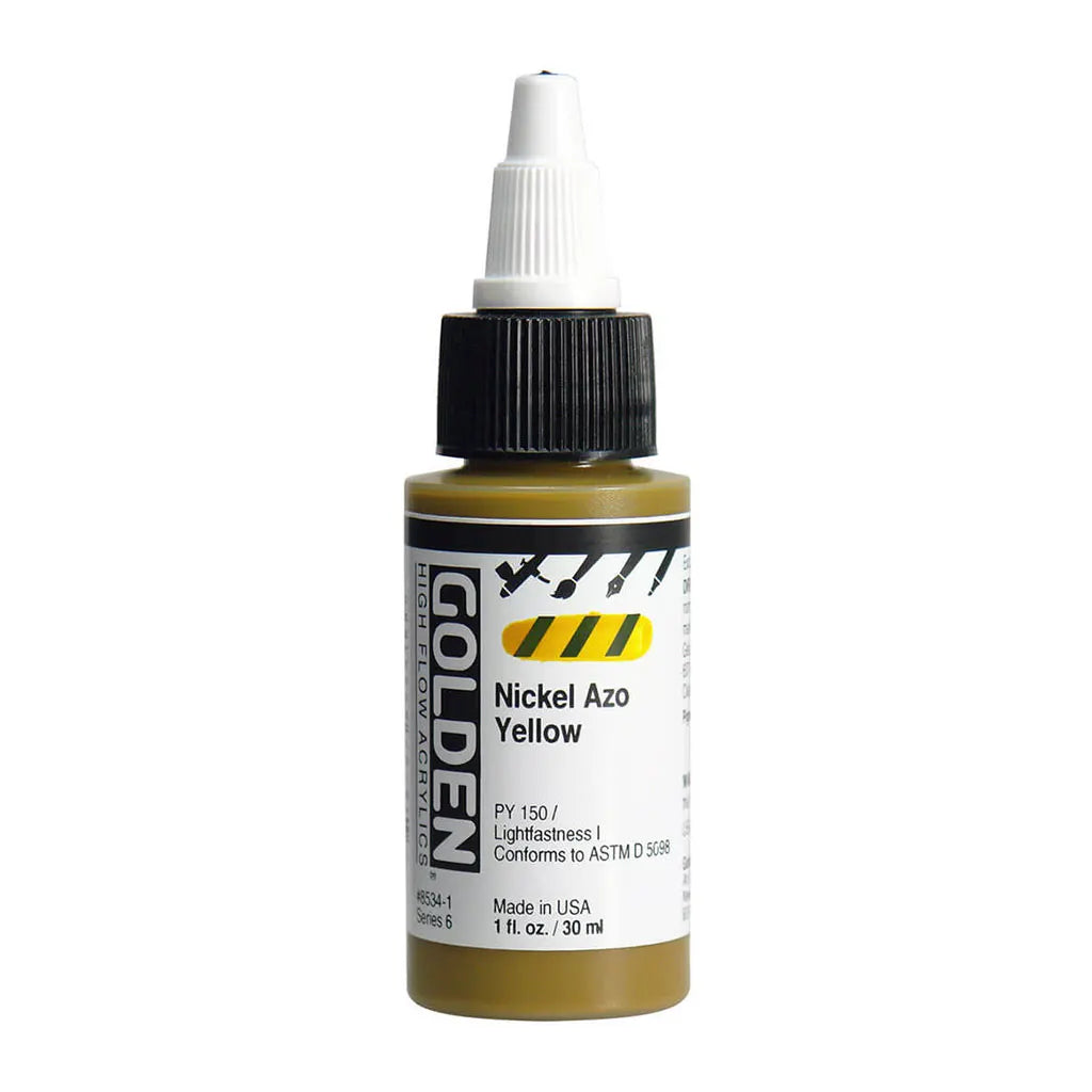Golden High Flow Acrylic Paint 1oz Nickel Azo Yellow S6