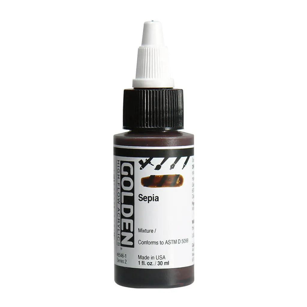 Golden High Flow Acrylic Paint 1oz Sepia S2