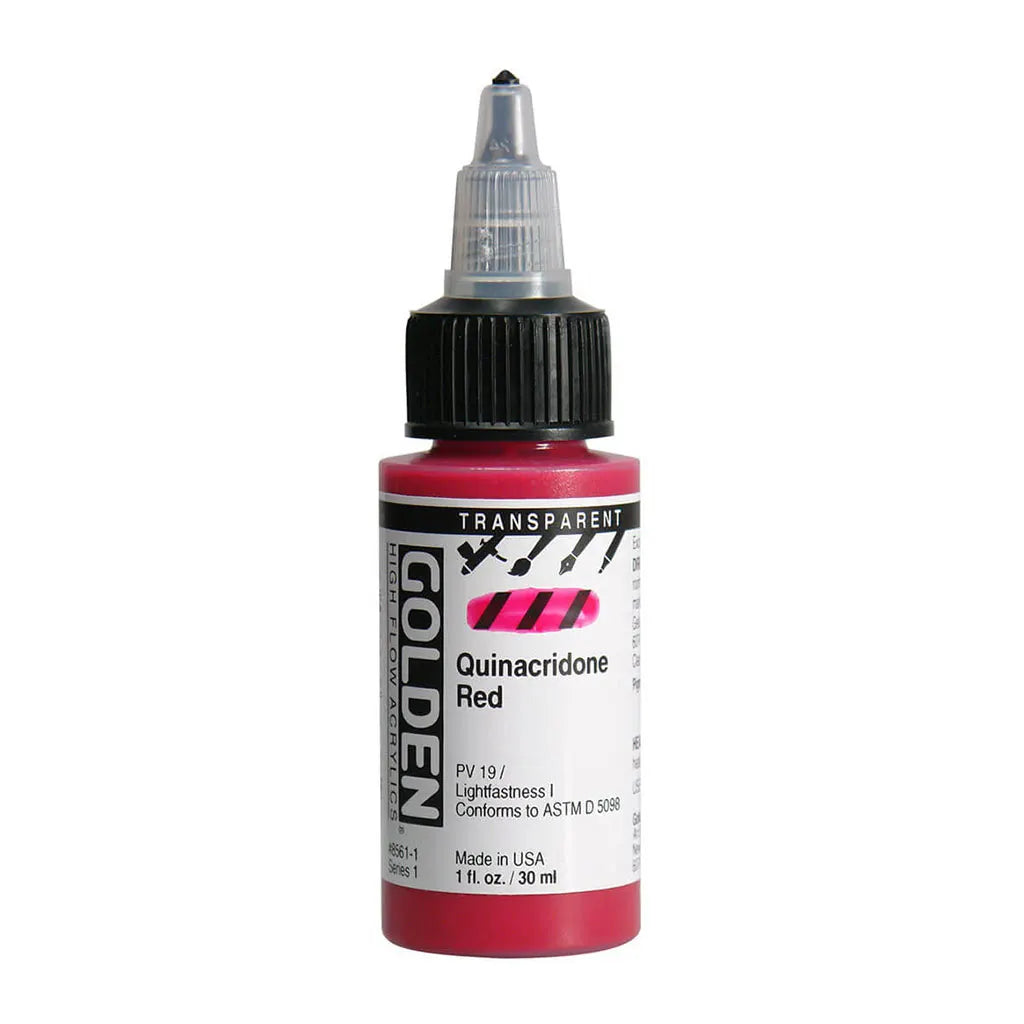 Golden High Flow Acrylic Paint 1oz Transparent QuinacridoneRed S1