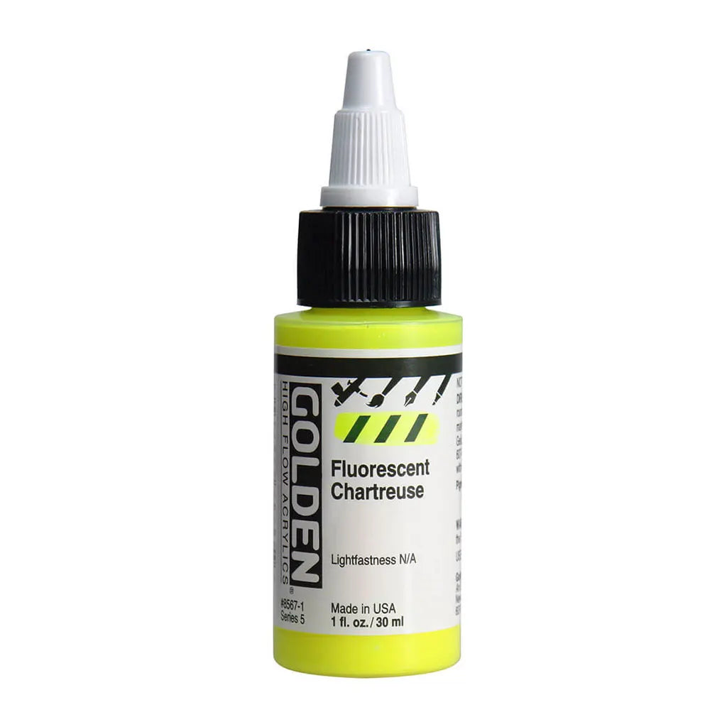 Golden High Flow Acrylic Paint 1oz Fluorescent Chartreuse S5