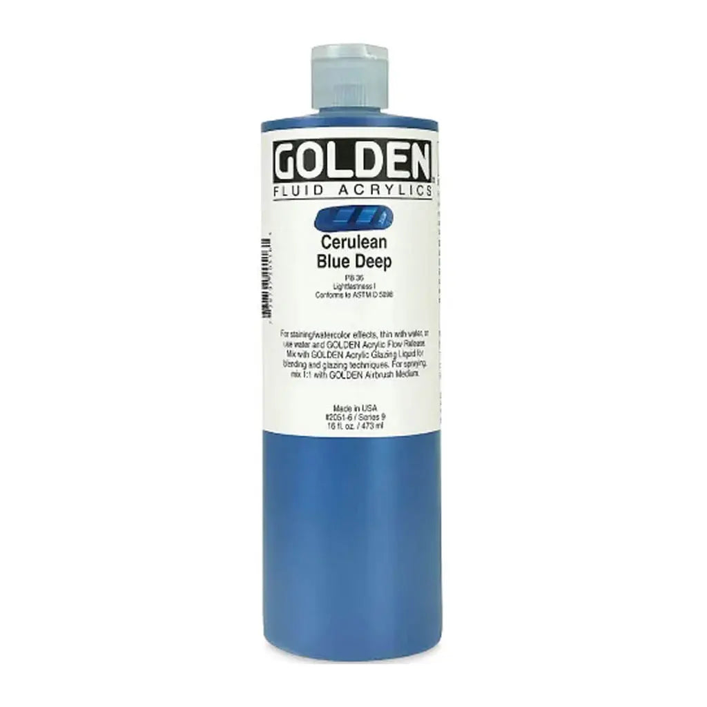 Golden Fluid Acrylic 16oz Cerulean Blue Deep S9