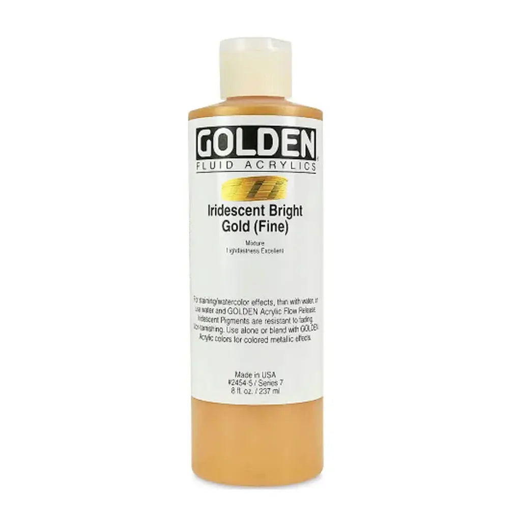 Golden Fluid Acrylic 8oz Irid. Bright Gold (Fine) S7