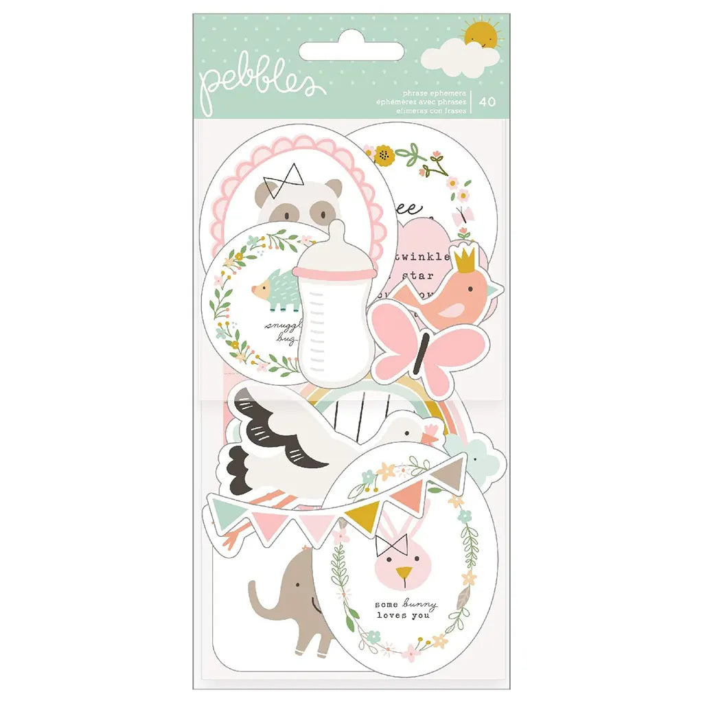 Pebbles Peek-A-Boo Icons Ephemera Girl Die Cut Embellishments