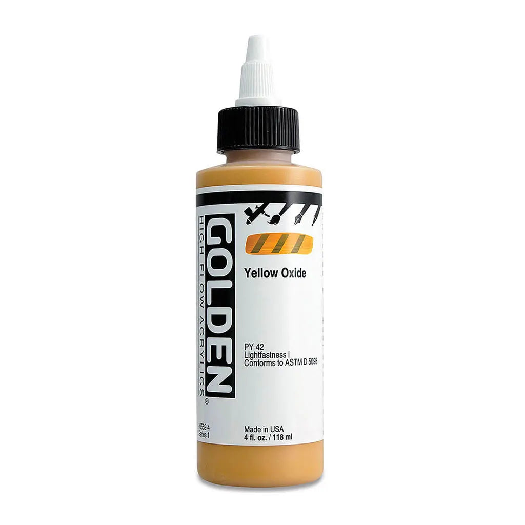 Golden High Flow Acrylic Paint 4oz Yellow Oxide S1