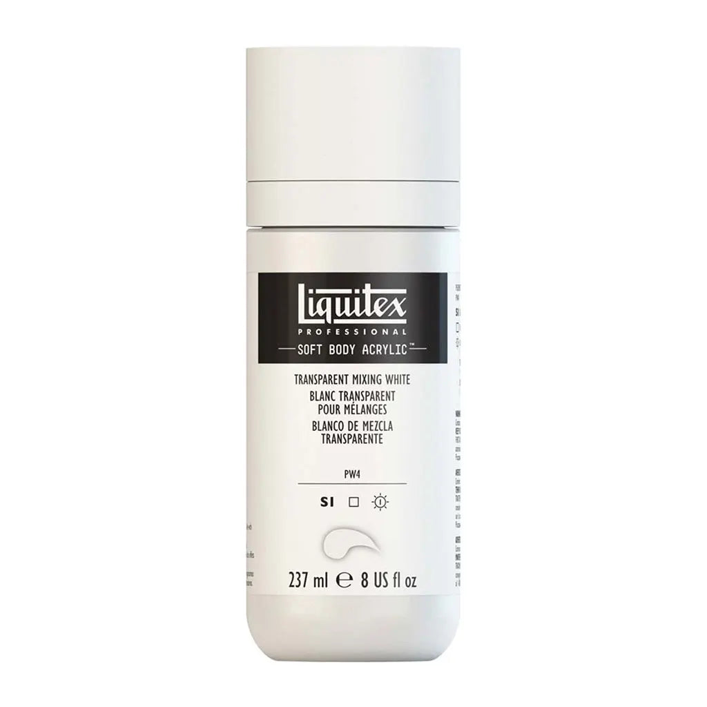 Liquitex Professional Soft Body Acrylic 237ml (8oz) Bottle Transparent Mixing White S1