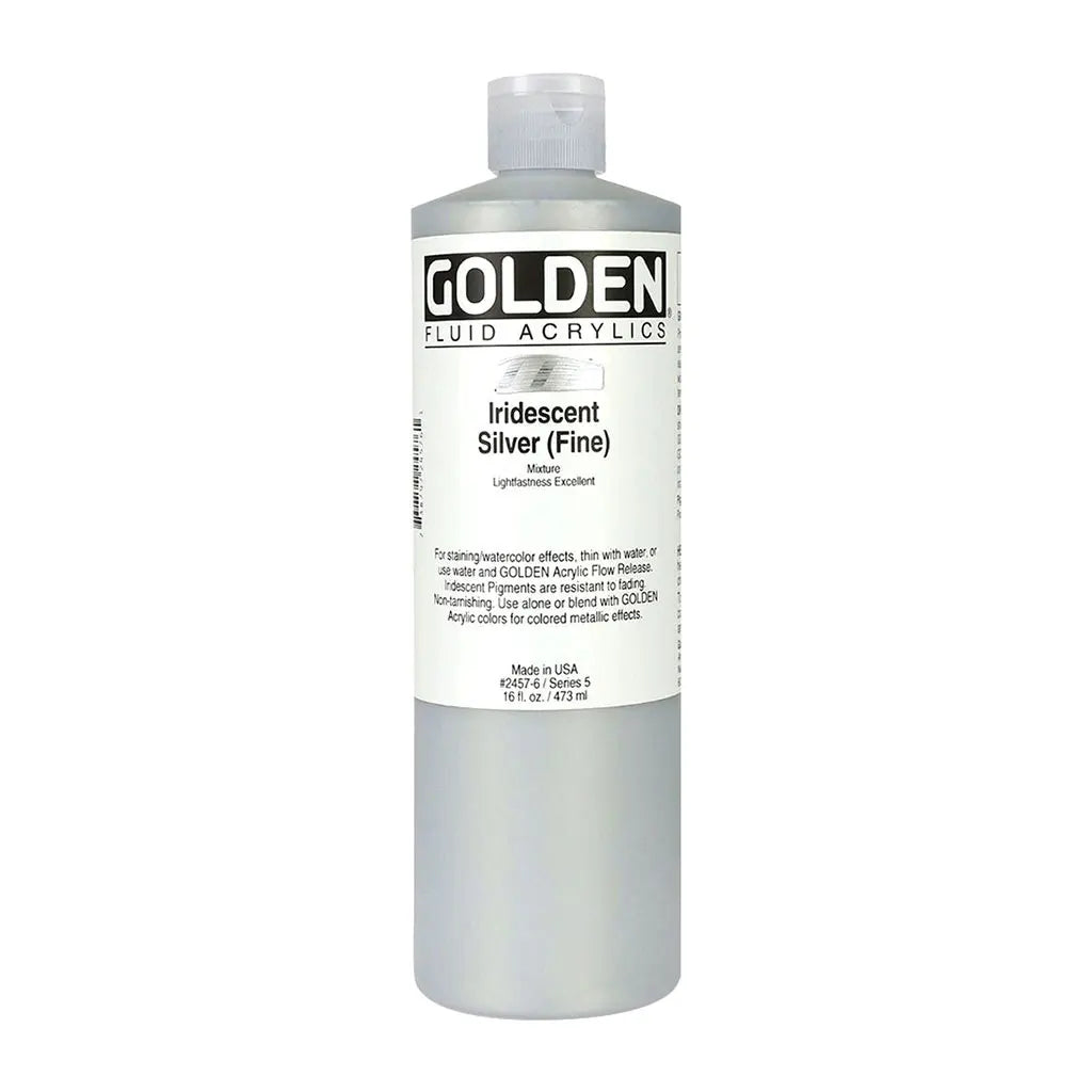 Golden Fluid Acrylic 16oz Iridescent Silver (Fine) S5