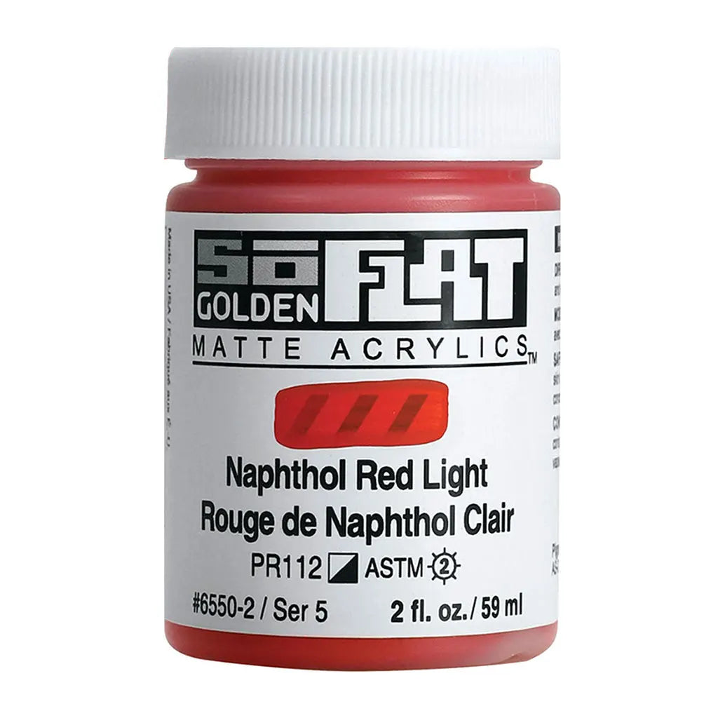 Golden SoFlat Matte Acrylic Paint 2oz Naphthol Red Light S5