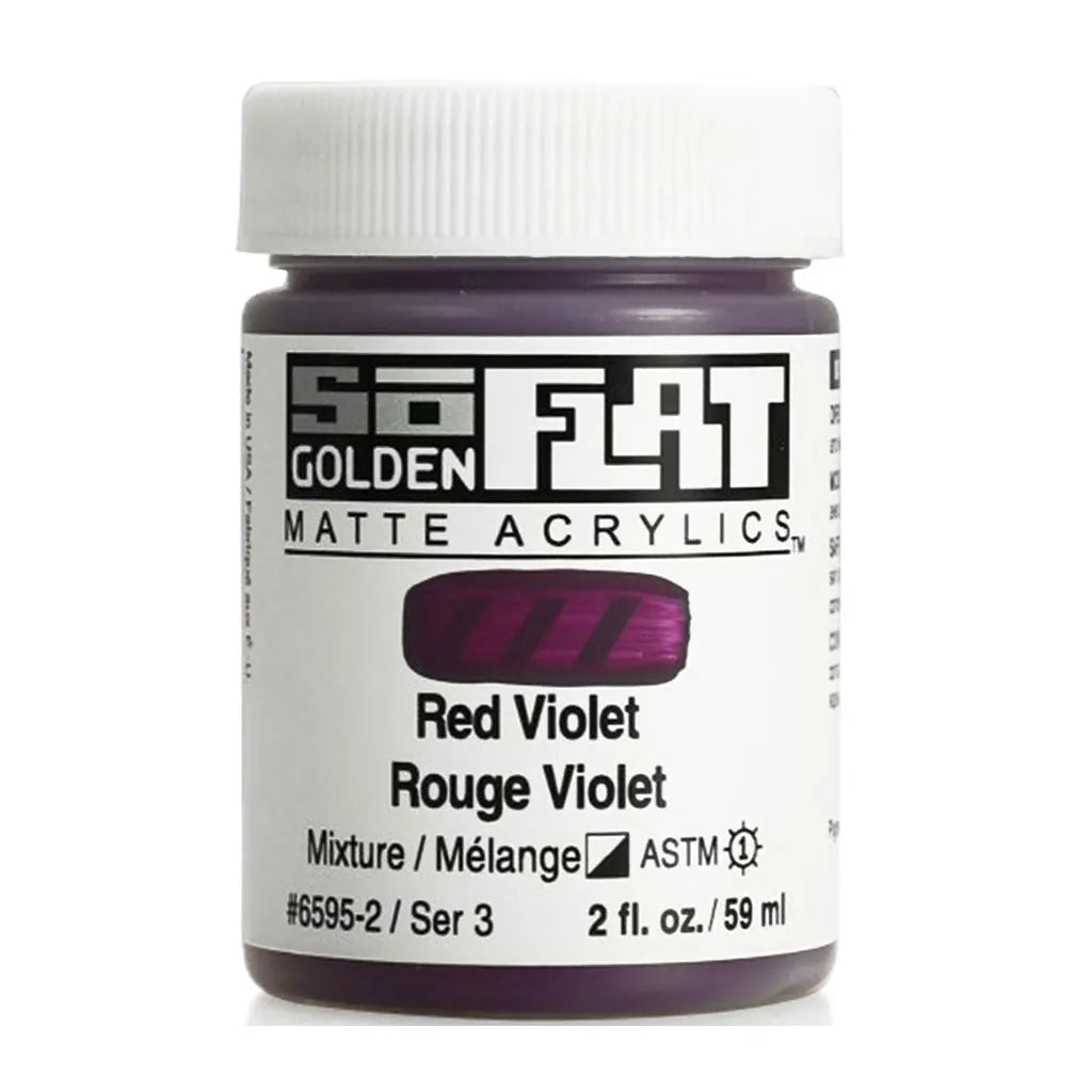 Golden SoFlat Matte Acrylic Paint 2oz Red Violet S3
