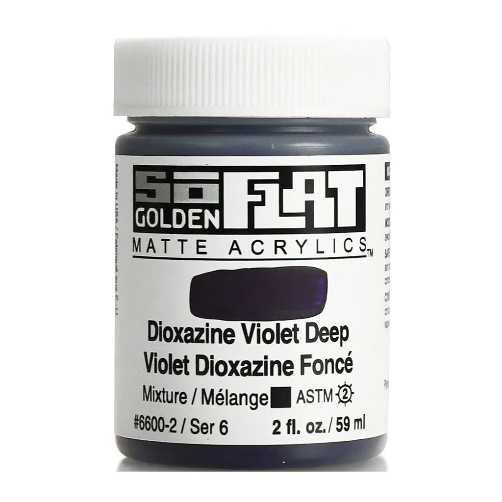 Golden SoFlat Matte Acrylic Paint 2oz Dioxazine Violet Deep S6