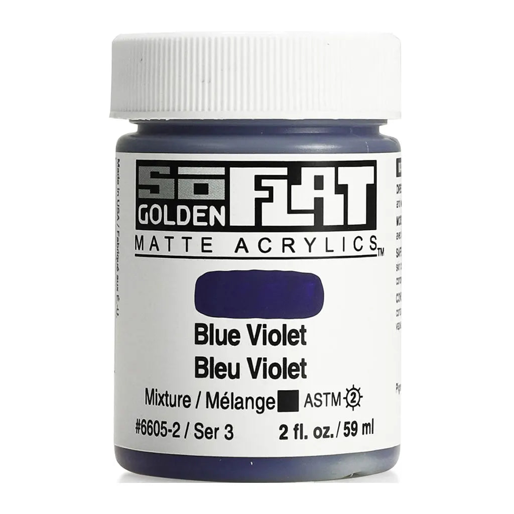 Golden SoFlat Matte Acrylic Paint 2oz Blue Violet S3