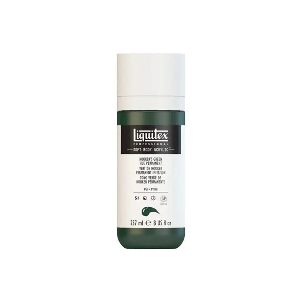 Liquitex Professional Soft Body Acrylic 237ml (8oz) Bottle Hookers Green Hue Permanent S1