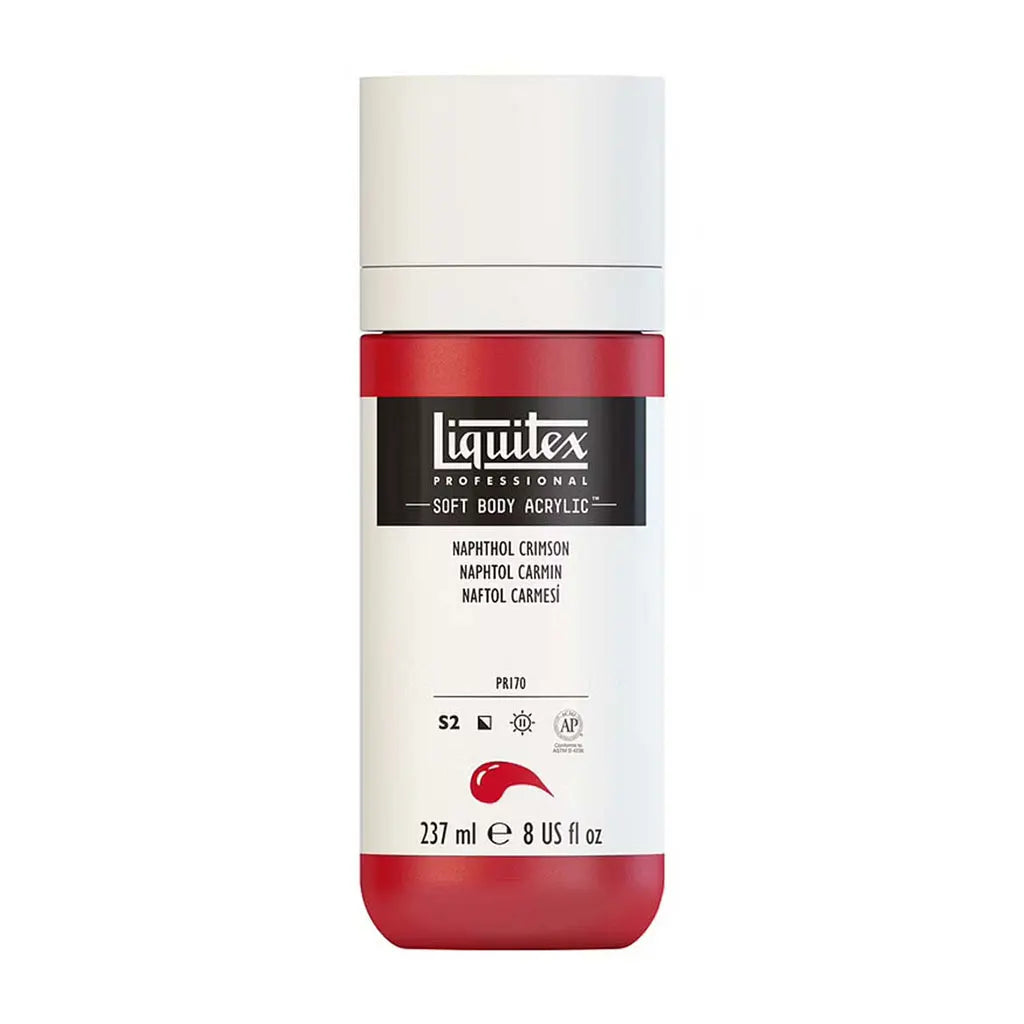 Liquitex Professional Soft Body Acrylic 237ml (8oz) Bottle Naphthol Crimson S2