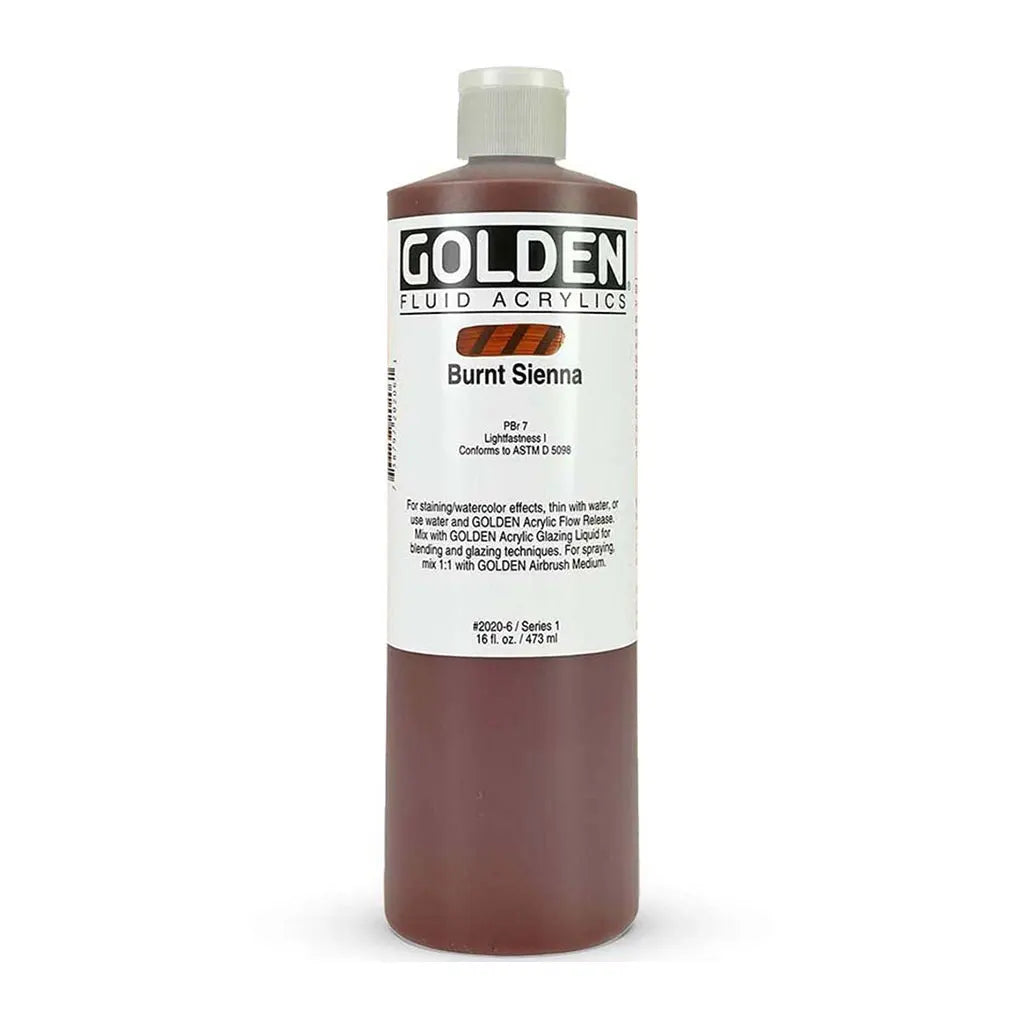 Golden Fluid Acrylic 16oz Burnt Sienna S1
