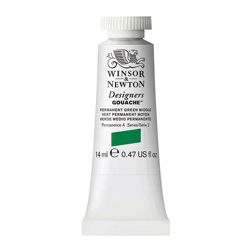 Winsor & Newton Designers Gouache 14ml Permanent Green Middle S2