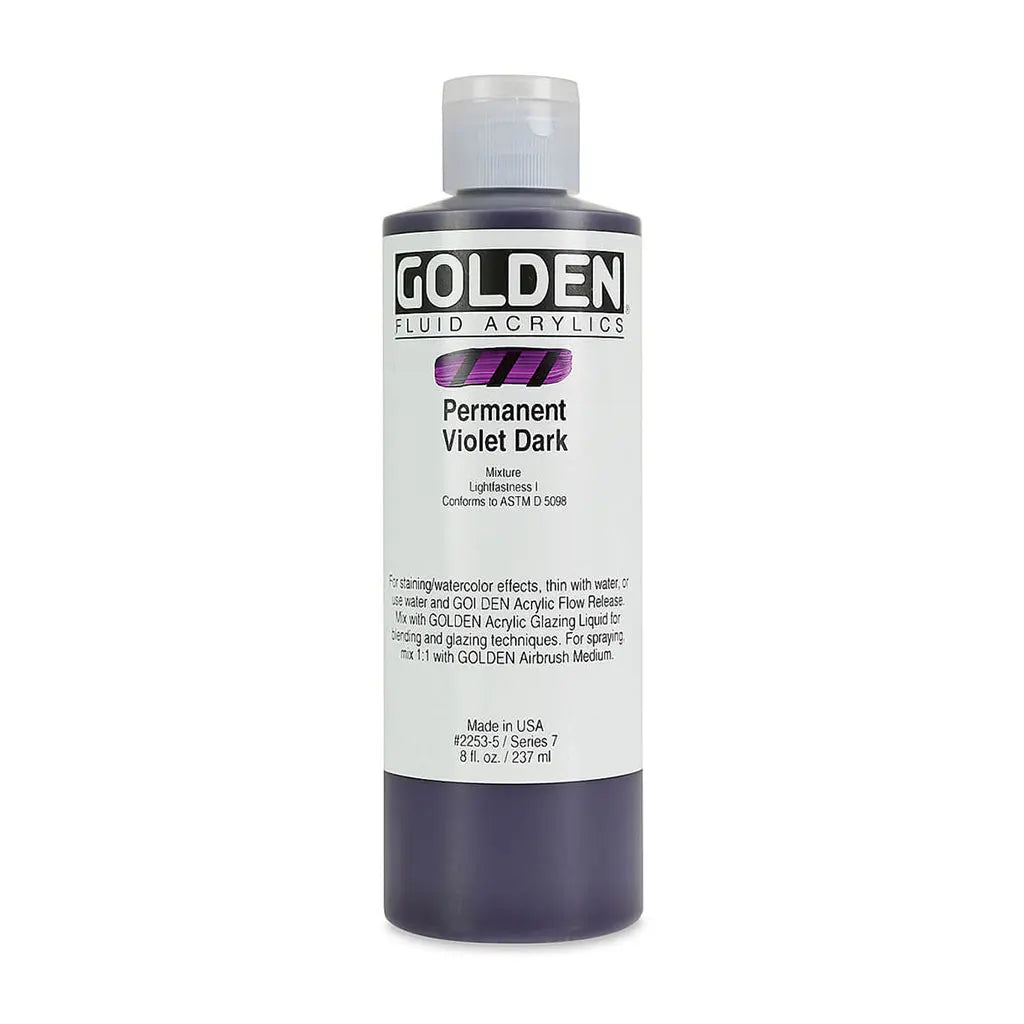 Golden Fluid Acrylic 8oz Permanent Violet Dk. S7