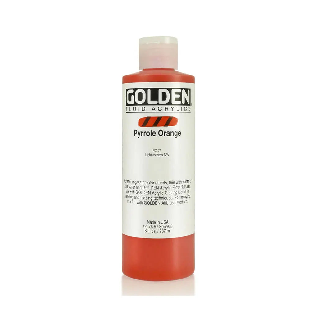 Golden Fluid Acrylic 8oz Pyrrole Orange S8