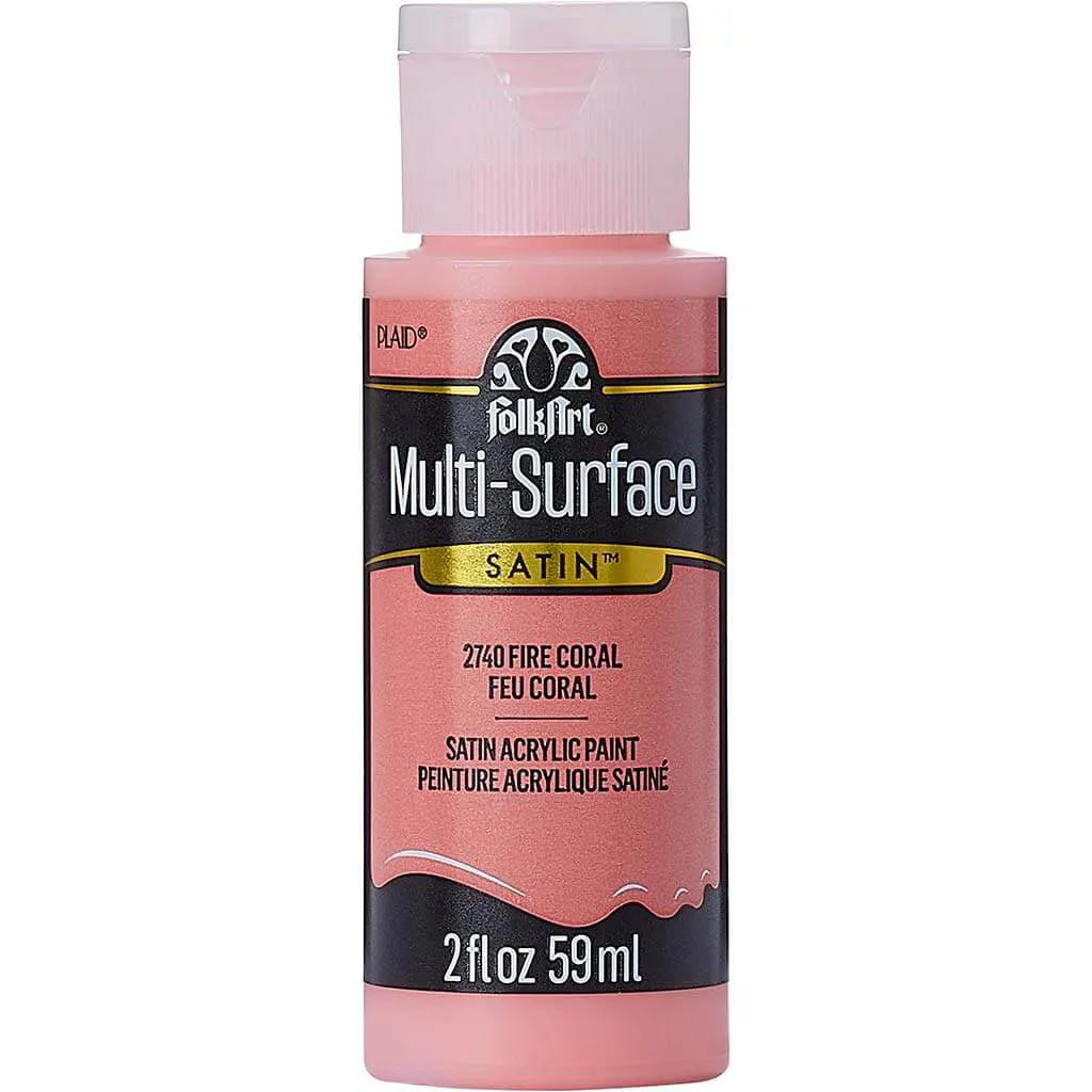 PLAID Folkart Multi-Surface Satin, 2oz, Fire Coral
