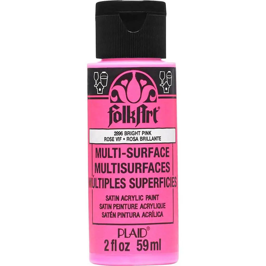 PLAID Folkart Multi-Surface Satin, 2oz, Bright Pink