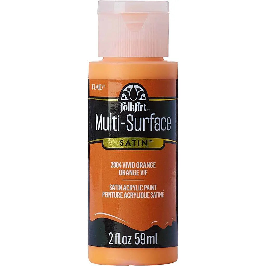 PLAID Folkart Multi-Surface Satin, 2oz, Vivid Orange