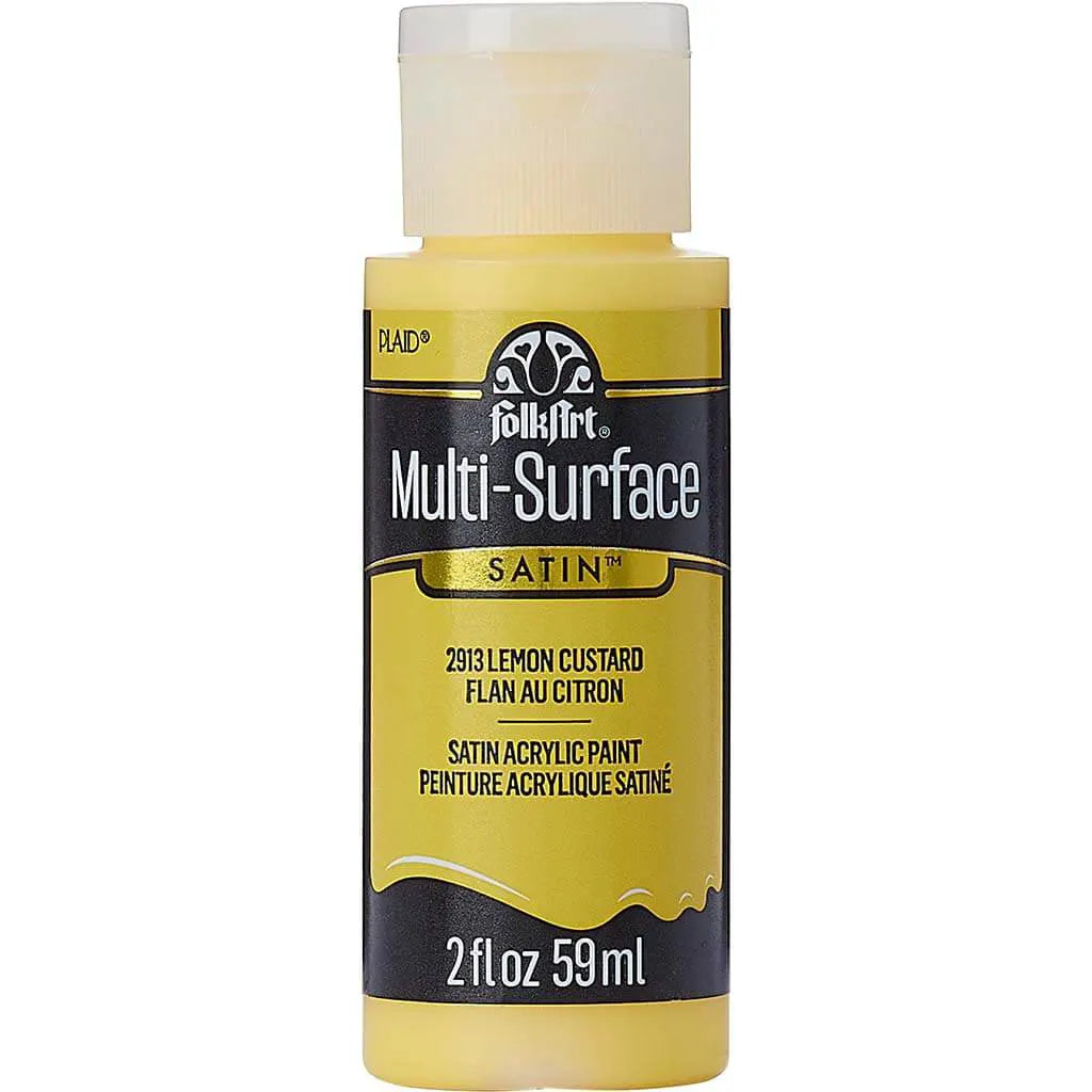 PLAID Folkart Multi-Surface Satin, 2oz, Lemon Custard