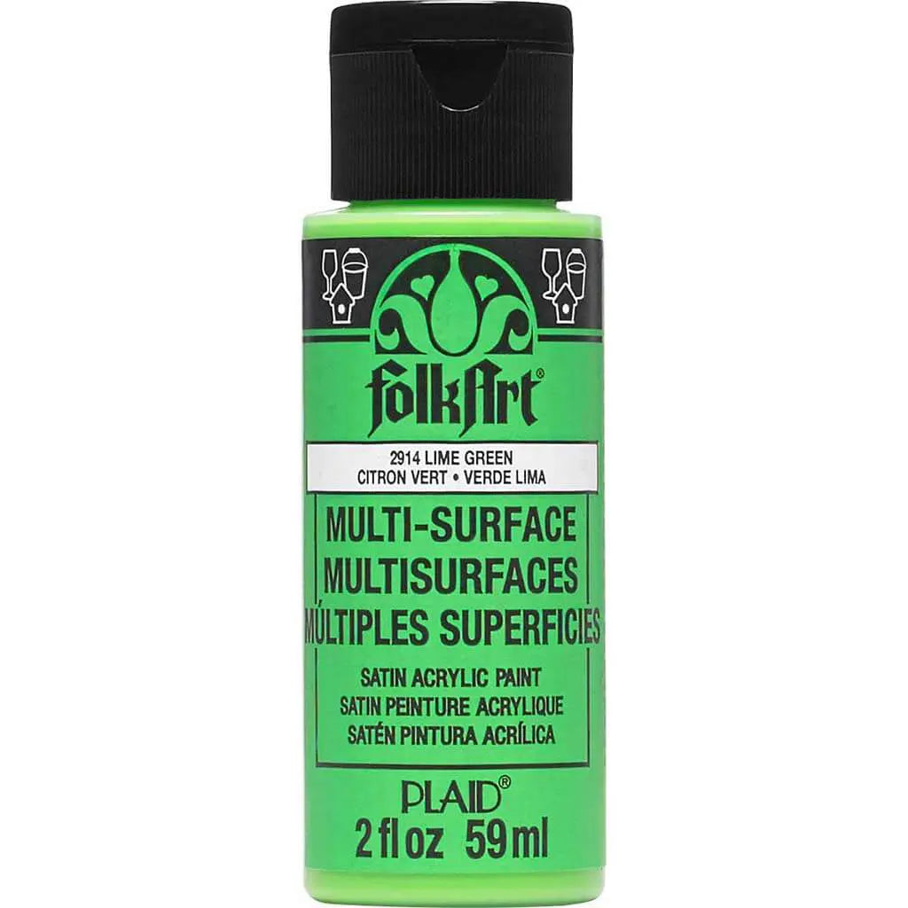 PLAID Folkart Multi-Surface Satin, 2oz, Lime Green