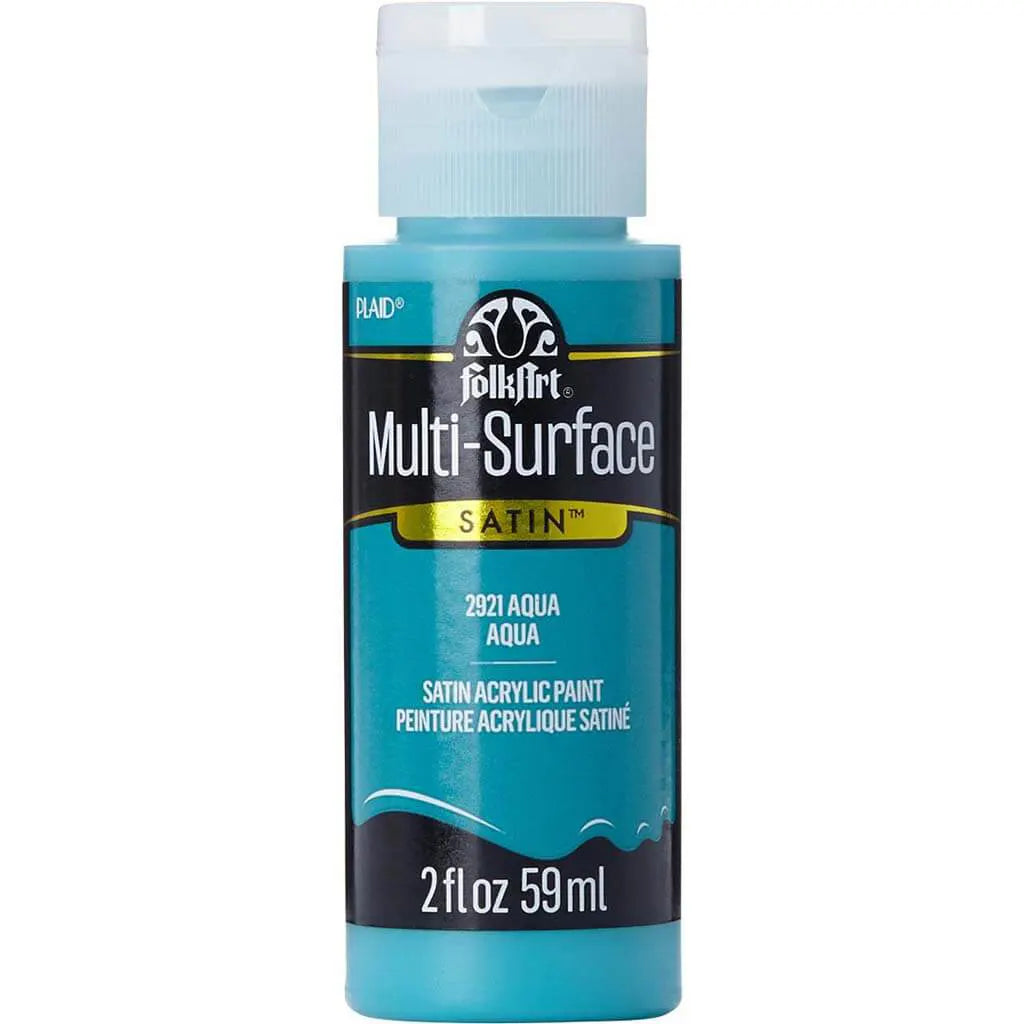 PLAID Folkart Multi-Surface Satin, 2oz, Aqua