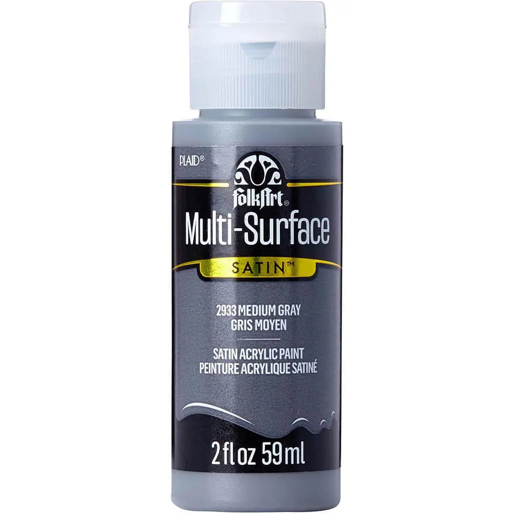 PLAID Folkart Multi-Surface Satin, 2oz, Medium Gray