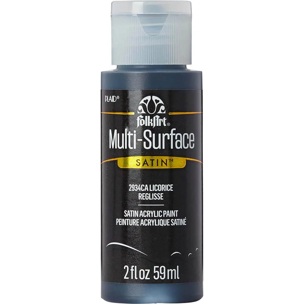 PLAID Folkart Multi-Surface Satin, 2oz, Licorice