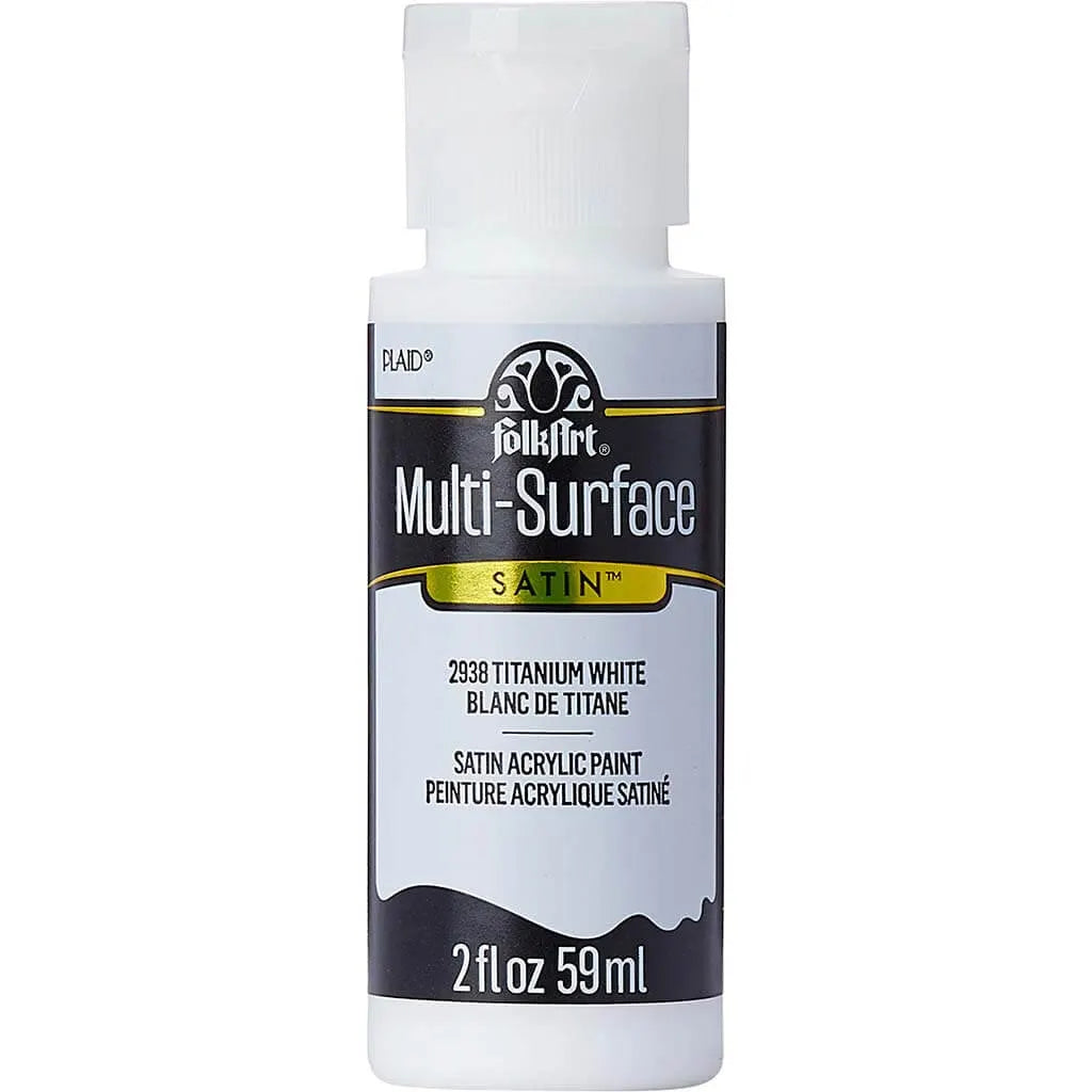 PLAID Folkart Multi-Surface Satin, 2oz, Titanium White