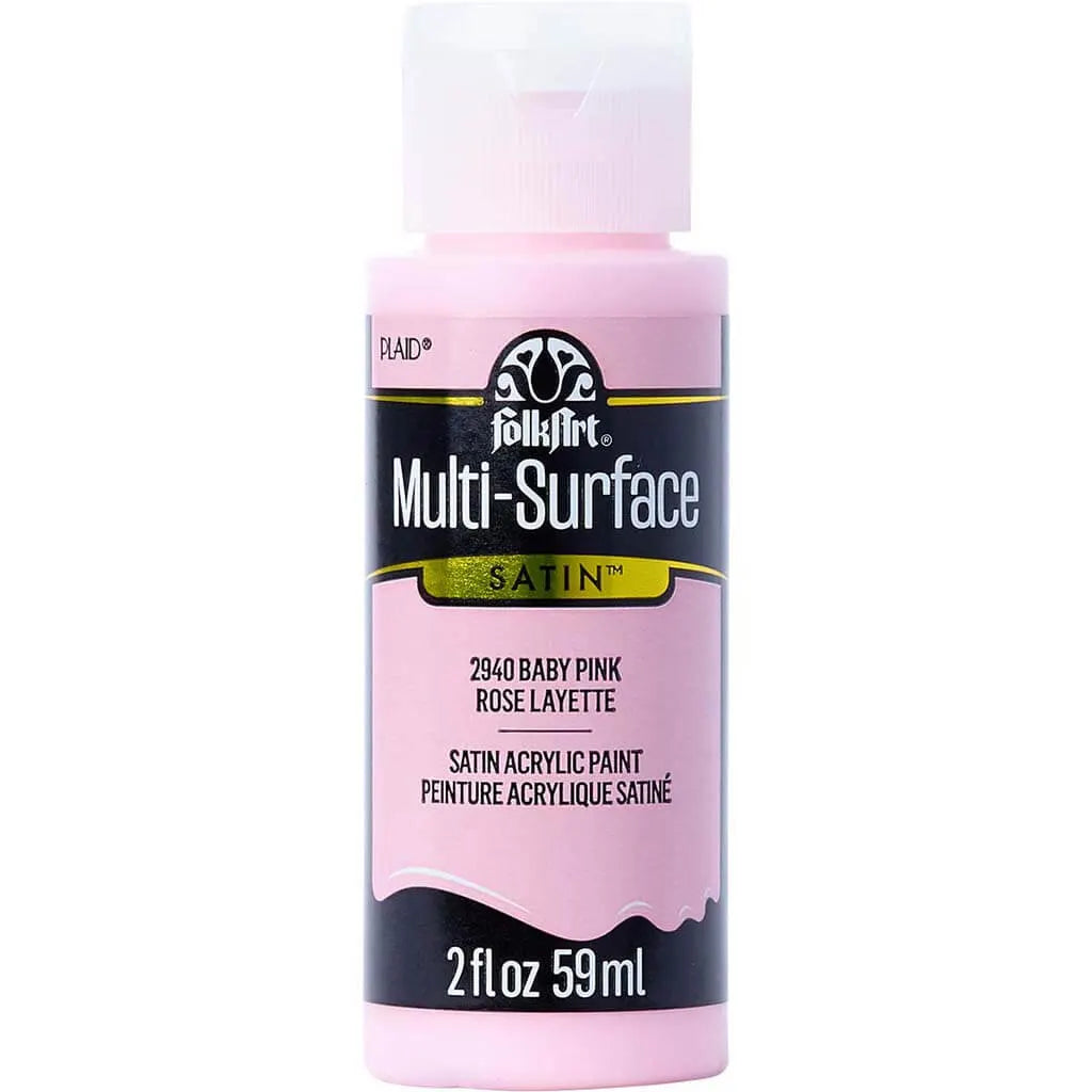 PLAID Folkart Multi-Surface Satin, 2oz, Baby Pink